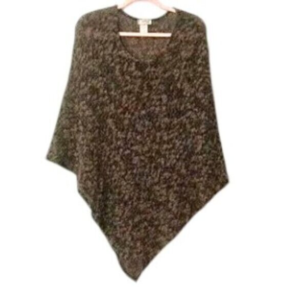 Vintage Northern Reflection Poncho Neutral Brown Knit Minimalist Women's M/L - Picture 1 of 5